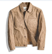 Load image into Gallery viewer, MADEN Men's Waxed Canvas Cotton Jacket Military Light Spring Work Jacket Khaki