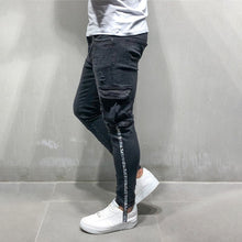 Load image into Gallery viewer, Skinny Jeans Men Multi-pocket zipper Slim Cargo  trousers for Men Motorcycle Hip hop Streetwear Swag Denim Pants