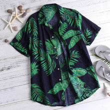 Load image into Gallery viewer, US Men's Hawaiian Shirt Summer Floral Print Beach Short Sleeve Casual Luau Shirt Tops Holiday Shirts Tops