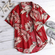 Load image into Gallery viewer, US Men's Hawaiian Shirt Summer Floral Print Beach Short Sleeve Casual Luau Shirt Tops Holiday Shirts Tops