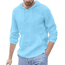 Load image into Gallery viewer, European yard  Men's Baggy Cotton Linen Hooded Pocket Solid Long Sleeve Retro Shirts Tops40 Drop shipping