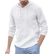 Load image into Gallery viewer, European yard  Men's Baggy Cotton Linen Hooded Pocket Solid Long Sleeve Retro Shirts Tops40 Drop shipping