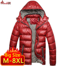 Load image into Gallery viewer, New Winter Jacket men 6XL 7XL 8XL Casual Mens Jackets And Coats Outwear cotton padded Parka Men windbreaker hooded Male Clothes