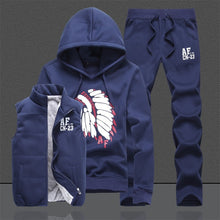 Load image into Gallery viewer, Men's Winter Tracksuits Casual Sportswear Sweatshirts Mens Set 3 Pieces Warm Vest Sweatpants Hoodie Letter Printed Plus Size 5XL