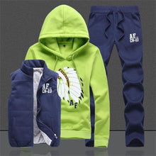 Load image into Gallery viewer, Men's Winter Tracksuits Casual Sportswear Sweatshirts Mens Set 3 Pieces Warm Vest Sweatpants Hoodie Letter Printed Plus Size 5XL