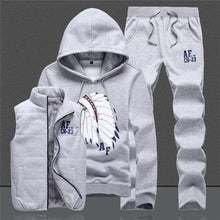 Load image into Gallery viewer, Men's Winter Tracksuits Casual Sportswear Sweatshirts Mens Set 3 Pieces Warm Vest Sweatpants Hoodie Letter Printed Plus Size 5XL