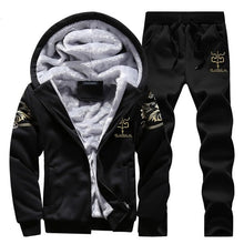 Load image into Gallery viewer, Casual Tracksuit Men Set 2019 Winter New Inner Fleece Thick Hooded Jacket + Pants Men's Two Piece Sets Warm Sporting Suit Male