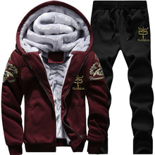 Load image into Gallery viewer, Casual Tracksuit Men Set 2019 Winter New Inner Fleece Thick Hooded Jacket + Pants Men's Two Piece Sets Warm Sporting Suit Male