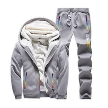 Load image into Gallery viewer, Casual Tracksuit Men Set 2019 Winter New Inner Fleece Thick Hooded Jacket + Pants Men's Two Piece Sets Warm Sporting Suit Male