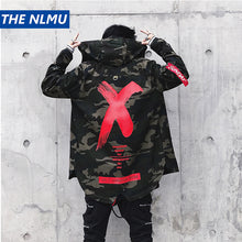 Load image into Gallery viewer, Mens Jacket High Street Spring Men Camouflage X Print Jackets Fashion Cotton Windbreaker Coat Male Hood Hip Hop Streetwear WJ030