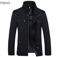 Load image into Gallery viewer, FGKKS Brand Men Jacket Coats Fashion Trench Coat New Autumn Casual Silm Fit Overcoat Black Bomber Jacket Male